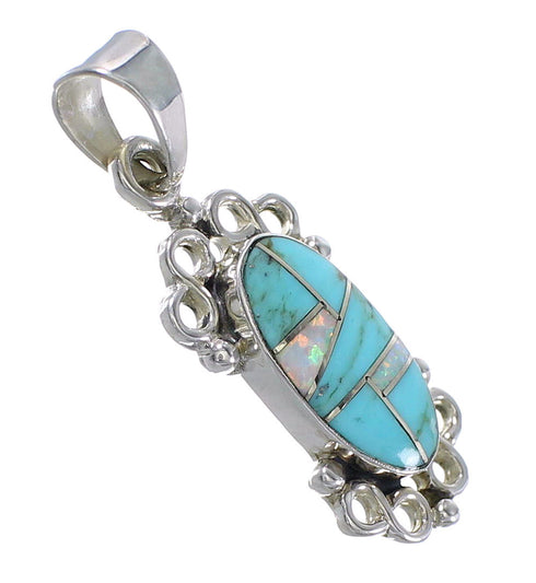 Sterling Silver Turquoise Opal Pendant YX76586